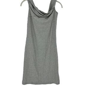 Sugar & Cream Gray and White Striped Dress Size Large